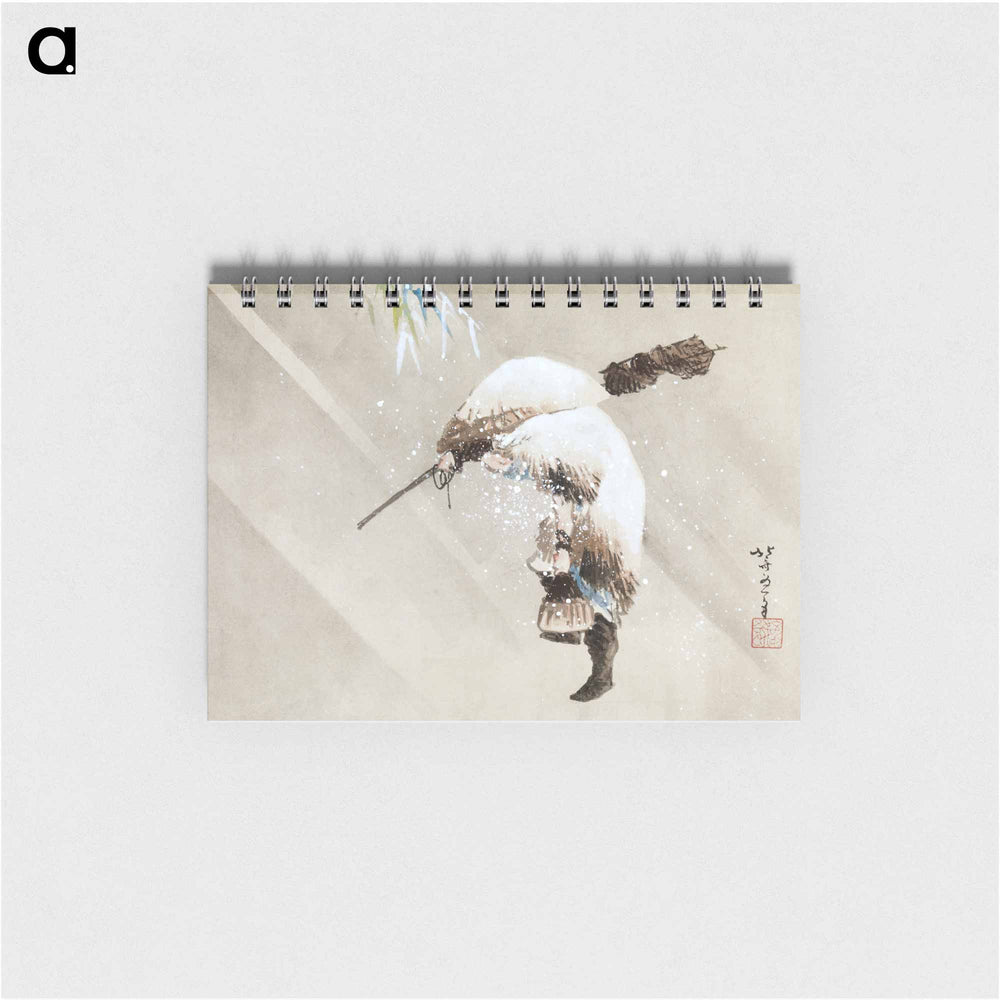 Fisherman in a Snow - 葛飾 北斎 Memo.