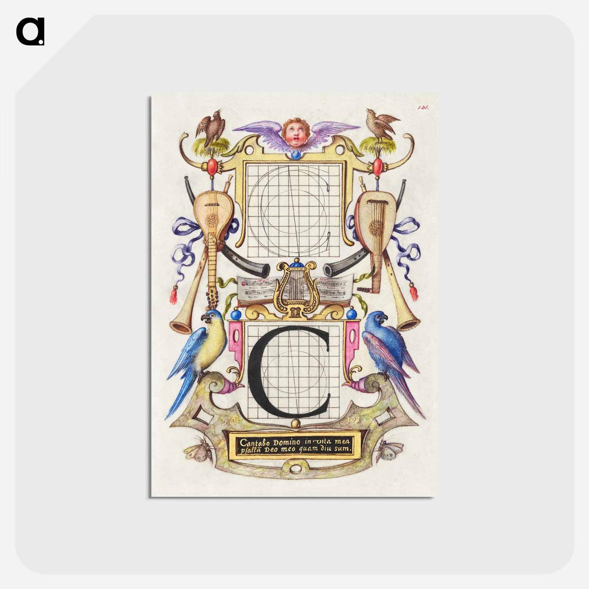 アートポストカード-Guide for Constructing the Letter C from Mira Calligraphiae Monumenta
- 書道のお手本 Postcard.