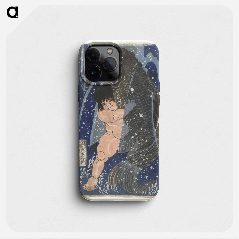 Kintaro worstelend met karper - 歌川 国芳 Phone Case.