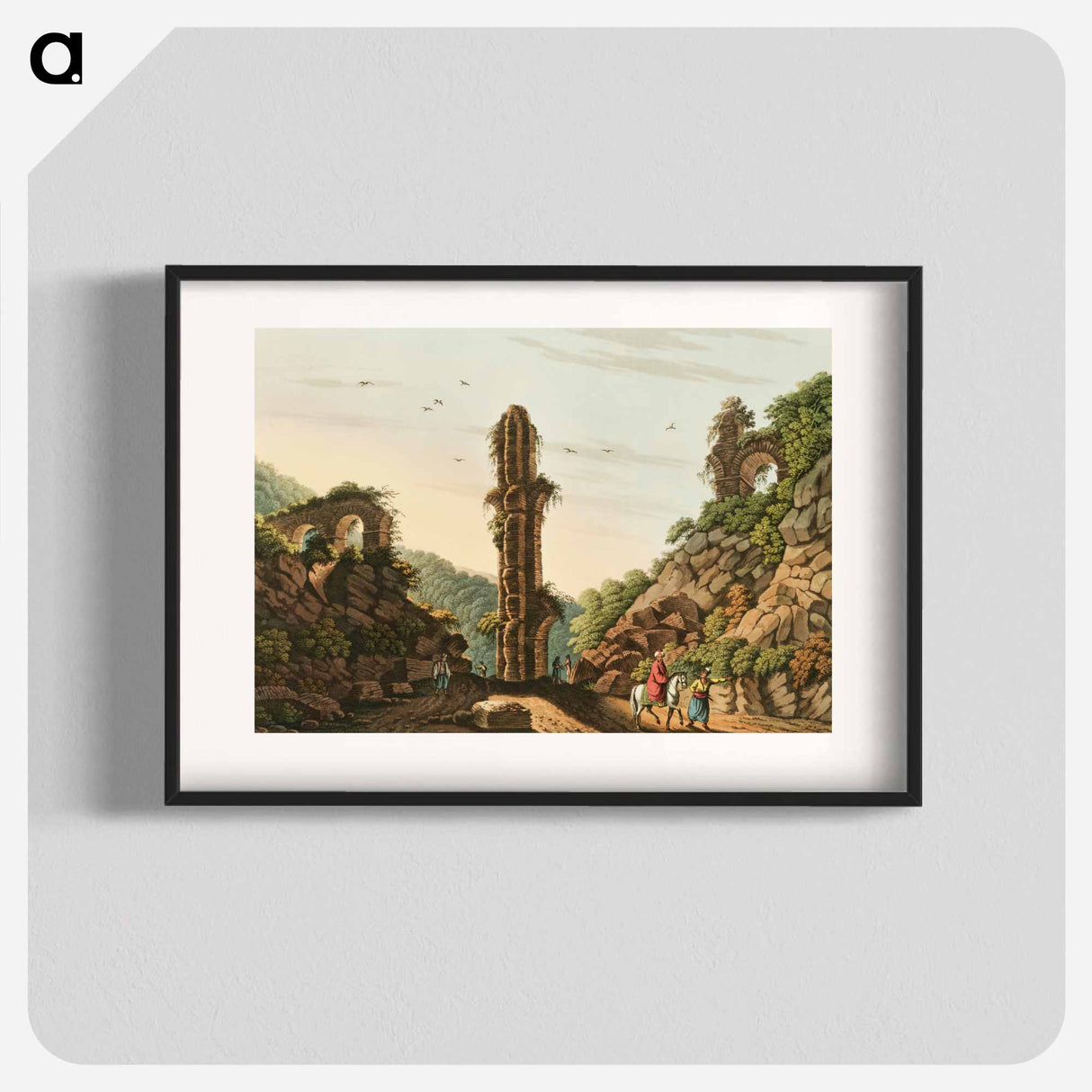 アートポスター-Ancient Aqueduct in Samos from Views in the Ottoman Dominions, in Europe, in Asia, and some of the Mediterranean islands - オスマン帝国領内の景色 Poster.
