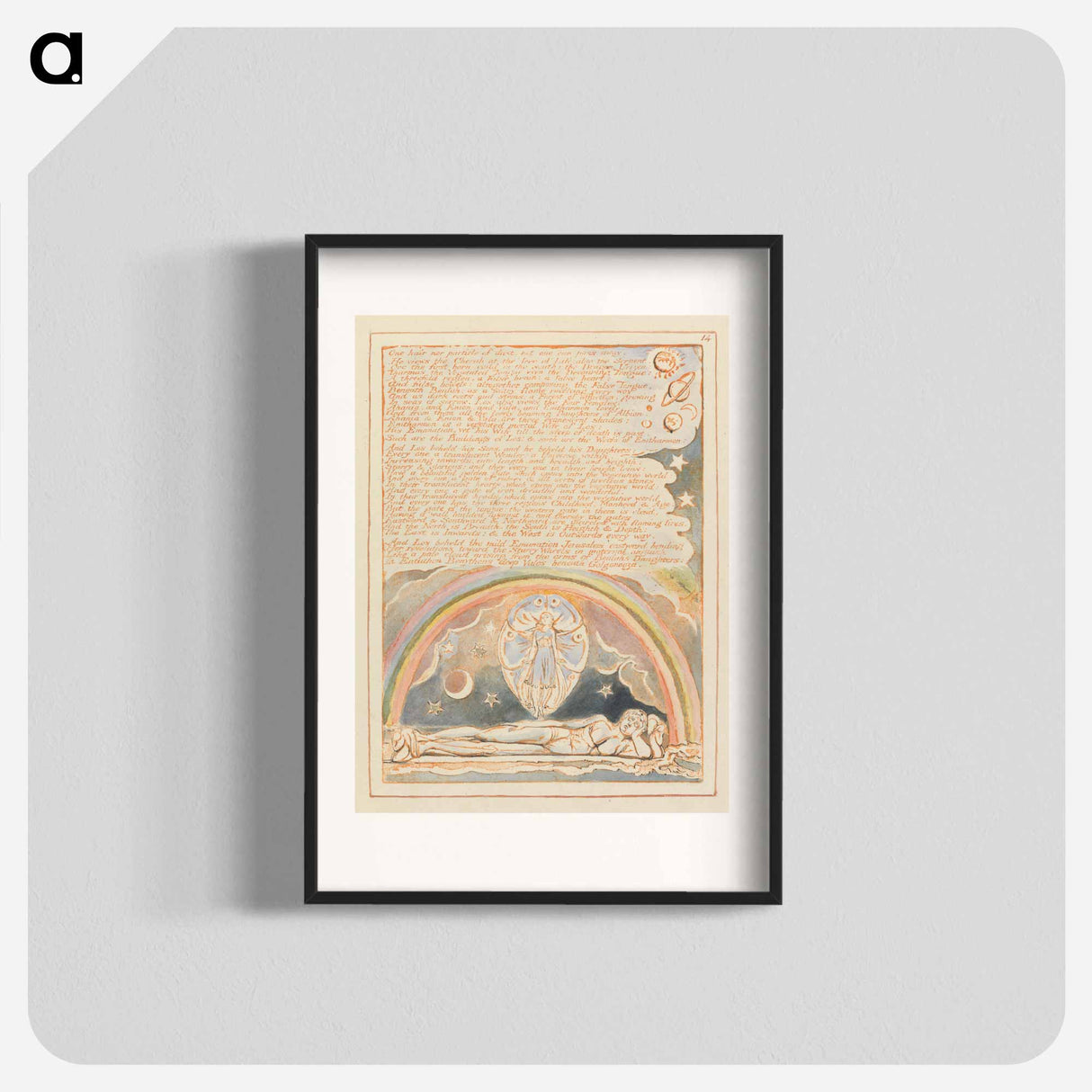Jerusalem, Plate 14, "One hair nor particle of dust...." - William Blake Poster.