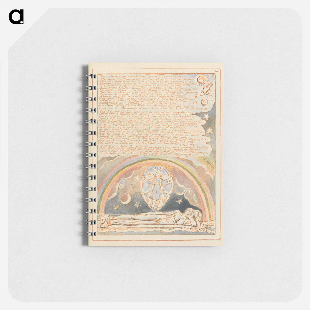 Jerusalem, Plate 14, "One hair nor particle of dust...." - ウィリアム ブレイク Memo.