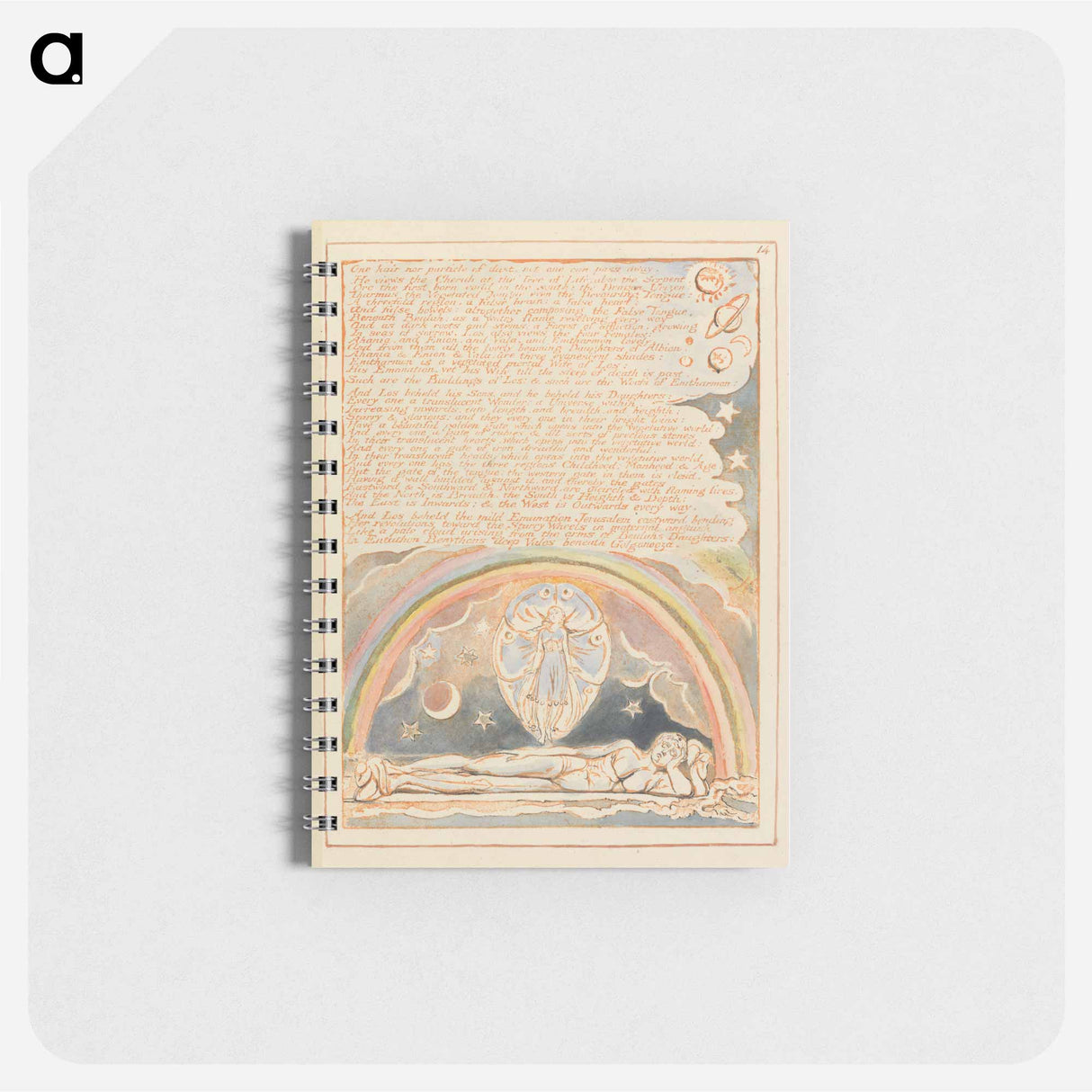 Jerusalem, Plate 14, "One hair nor particle of dust...." - ウィリアム ブレイク Memo.