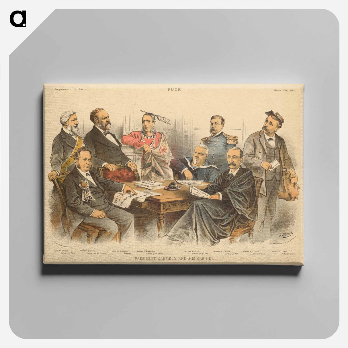 Garfield and Cabinet - ウィリアム ヘンリー ハント Canvas.