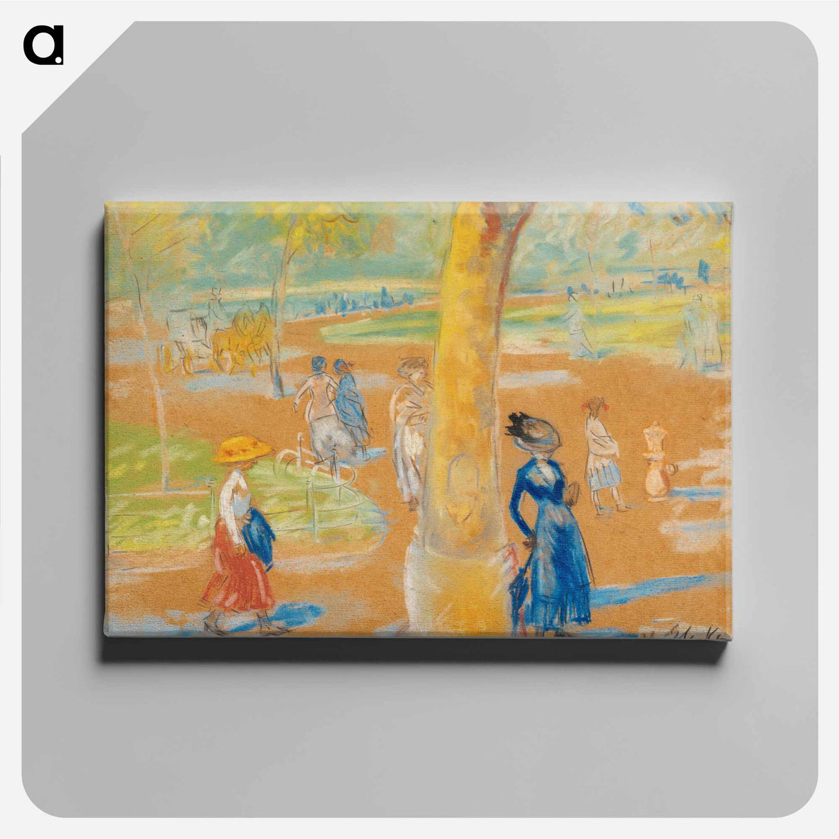 Woman with Umbrella, Washington Square - ウィリアム ジェームス グラッケンズ Canvas.