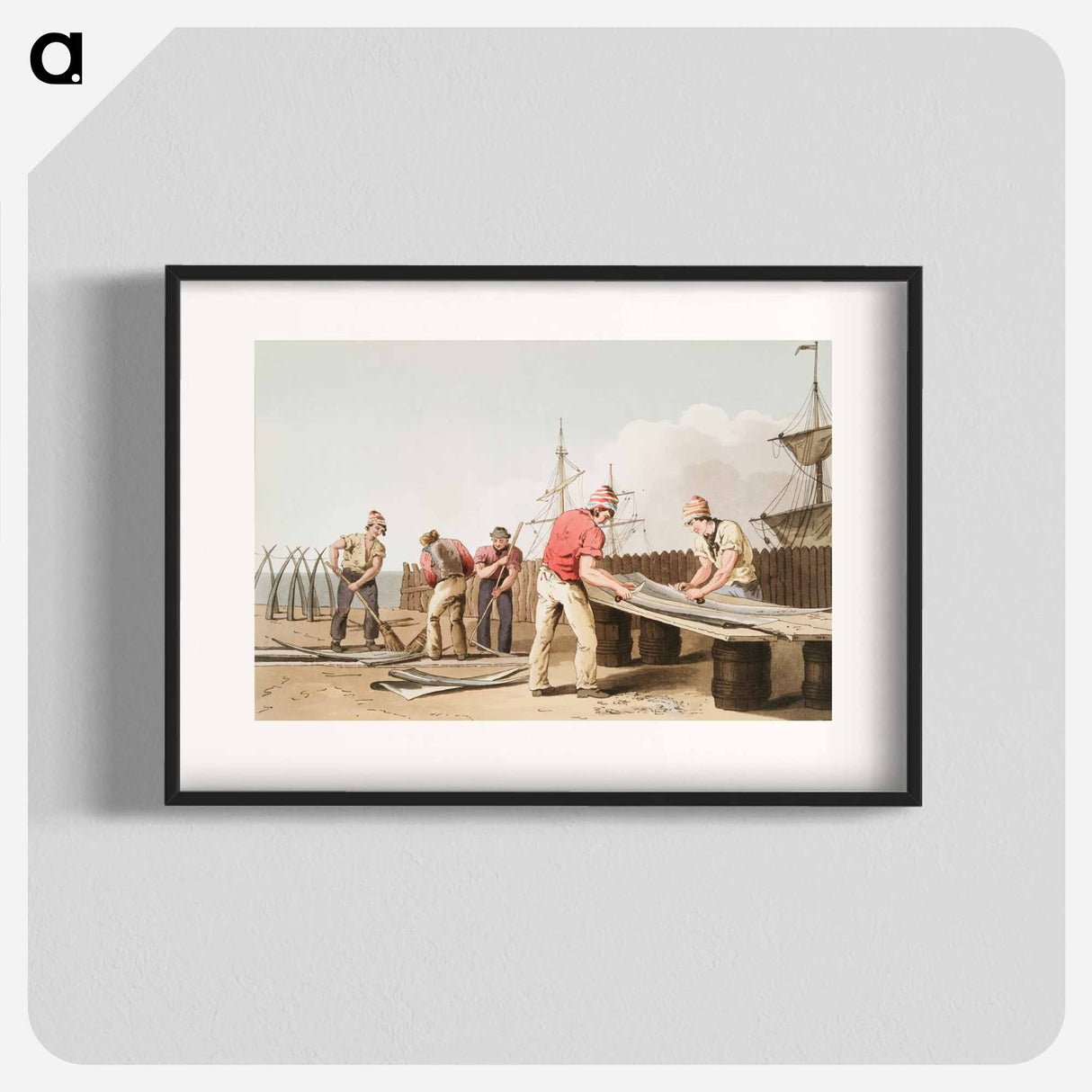 Illustration of whalebone scrapers - 19世紀のヨークシャー Poster.