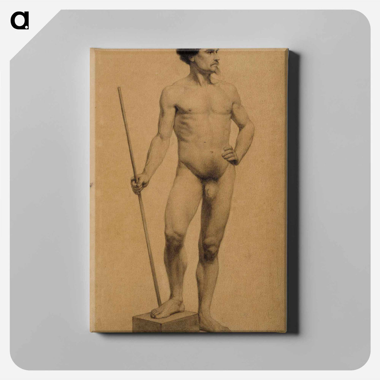 Standing nude man, academy study - アルバート エーデルフェルト Canvas.