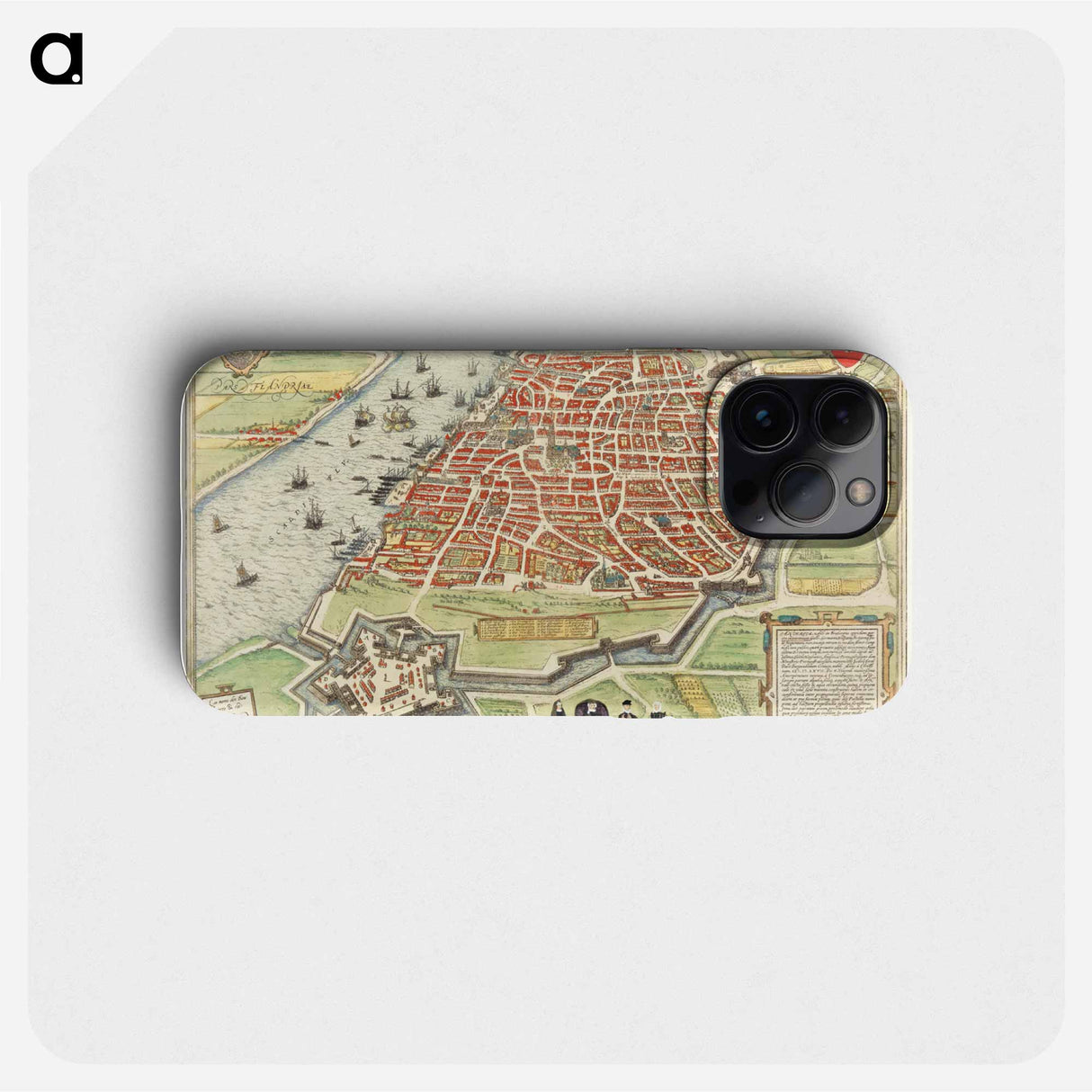 View of Antwerp - アンティーク地図 Phone Case.