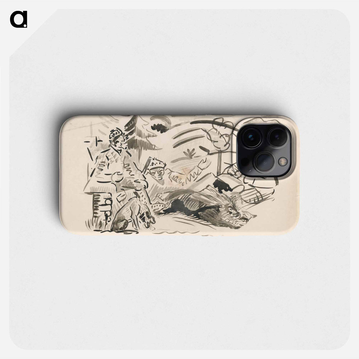Hunters with a hunted wild bear - アーノルド ピーター ワイズ クビンチャン Phone Case.