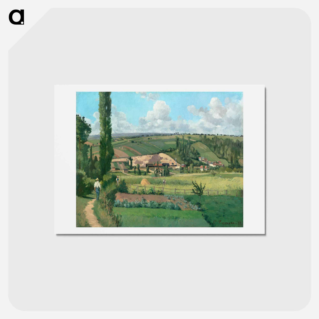 アートポストカード-Landscape at Les Pâtis, Pontoise - カミーユ ピサロ Postcard.