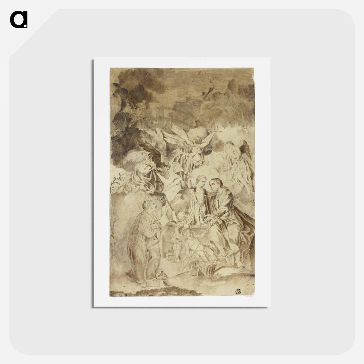 アートポストカード-Female Saint Beholding Vision of Christ Child and Saint Joseph - エル グレコ Postcard.