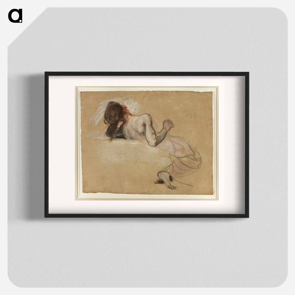 Crouching Woman - ウジェーヌ ドラクロワ Poster.