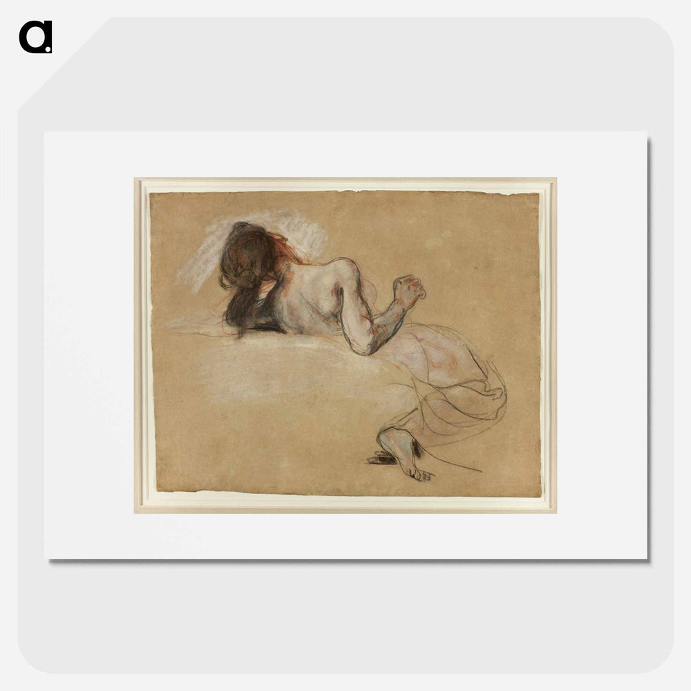 Crouching Woman - ウジェーヌ ドラクロワ Poster.