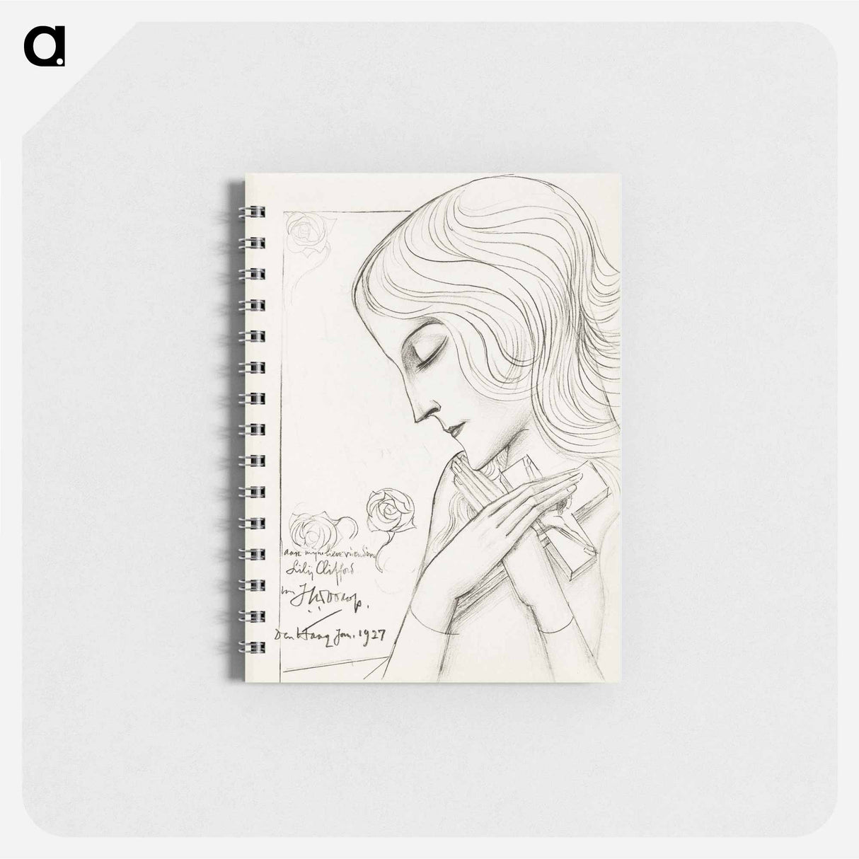 Young girl holding a cross in meditation - ヤン・トゥーロップ Memo.