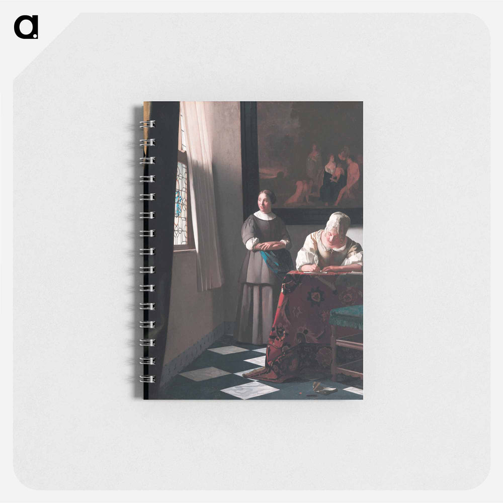 Lady Writing a Letter with her Maid - ヨハネス フェルメール Memo.