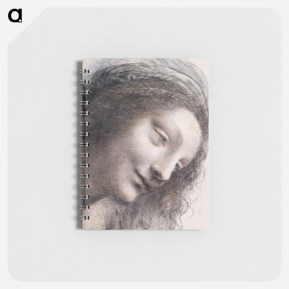 The Head of the Virgin in Three-Quarter View Facing Right - レオナルド ダ ヴィンチ Memo.