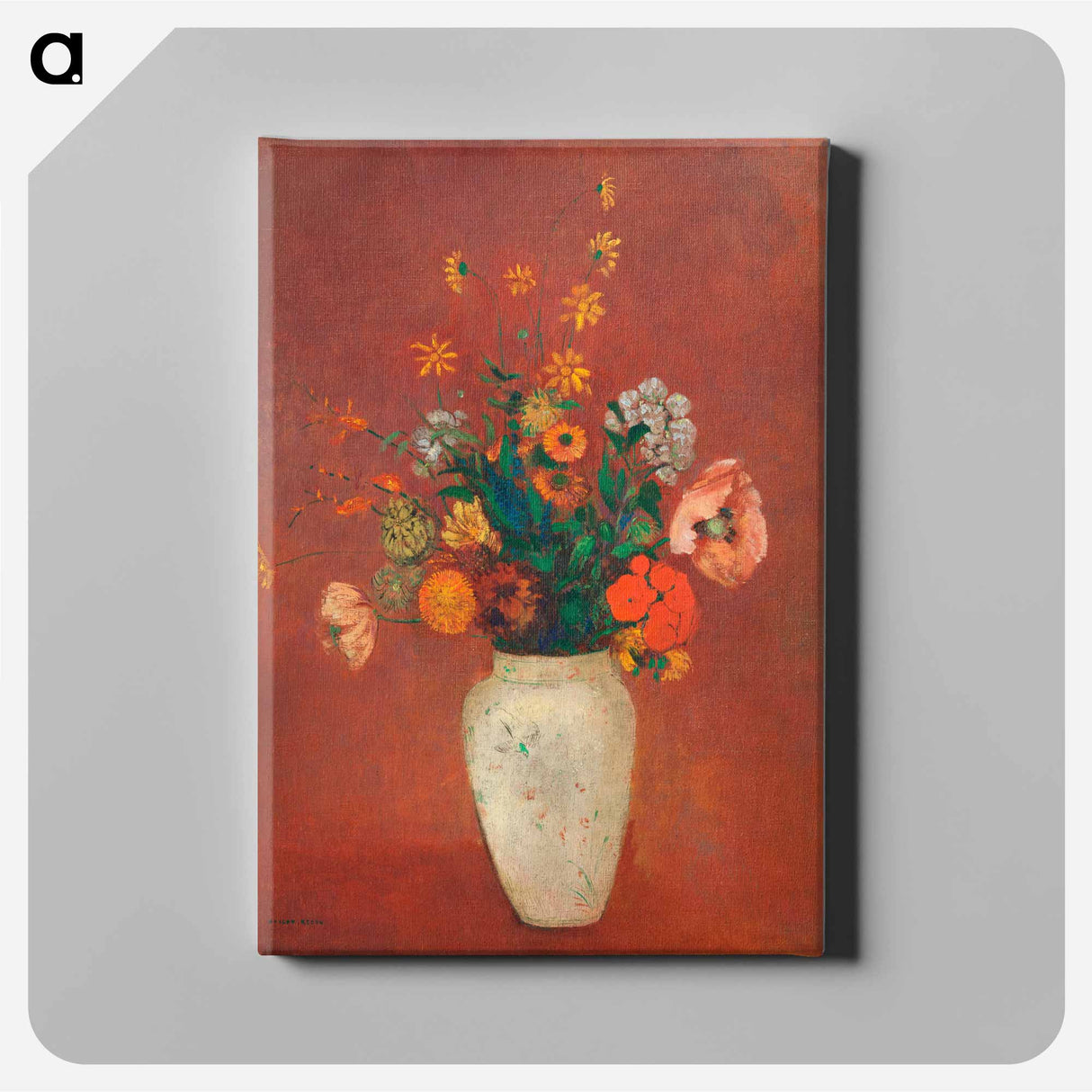 アートパネル-Bouquet in a Chinese Vase - オディロン ルドン Canvas.