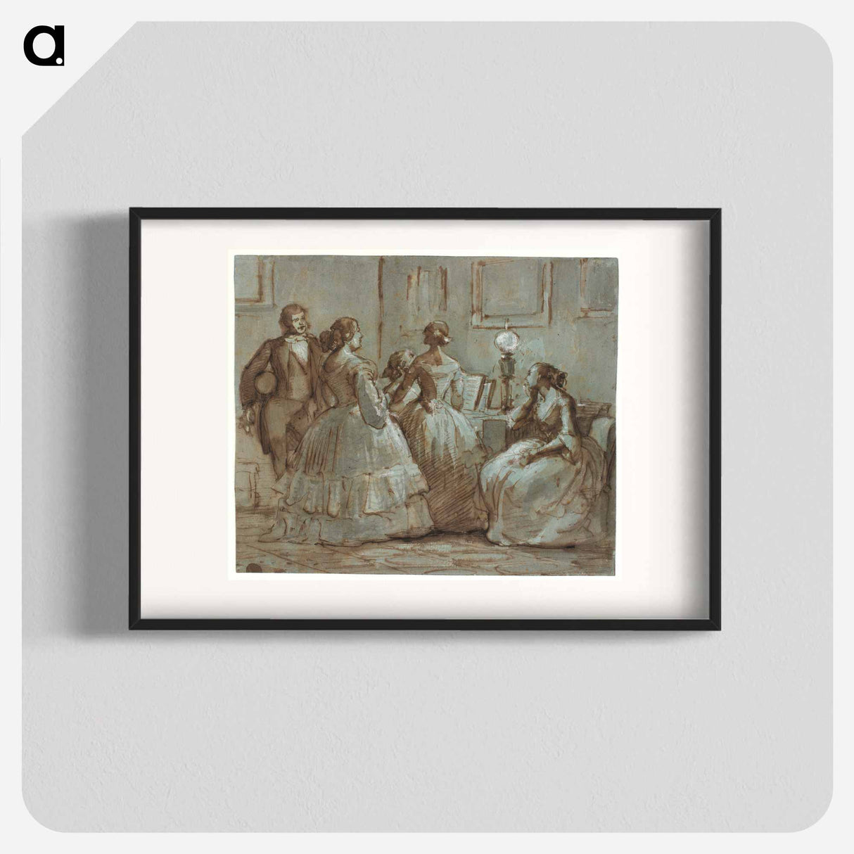 Copenhagen social scene that plays music by Wilhelm Marstrand - Wilhelm Marstrand Poster.