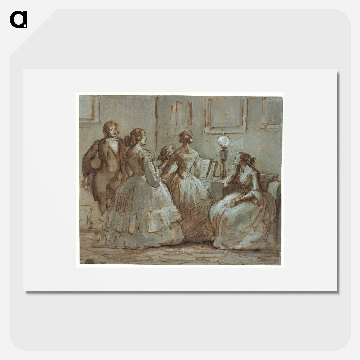 Copenhagen social scene that plays music by Wilhelm Marstrand - Wilhelm Marstrand Poster.