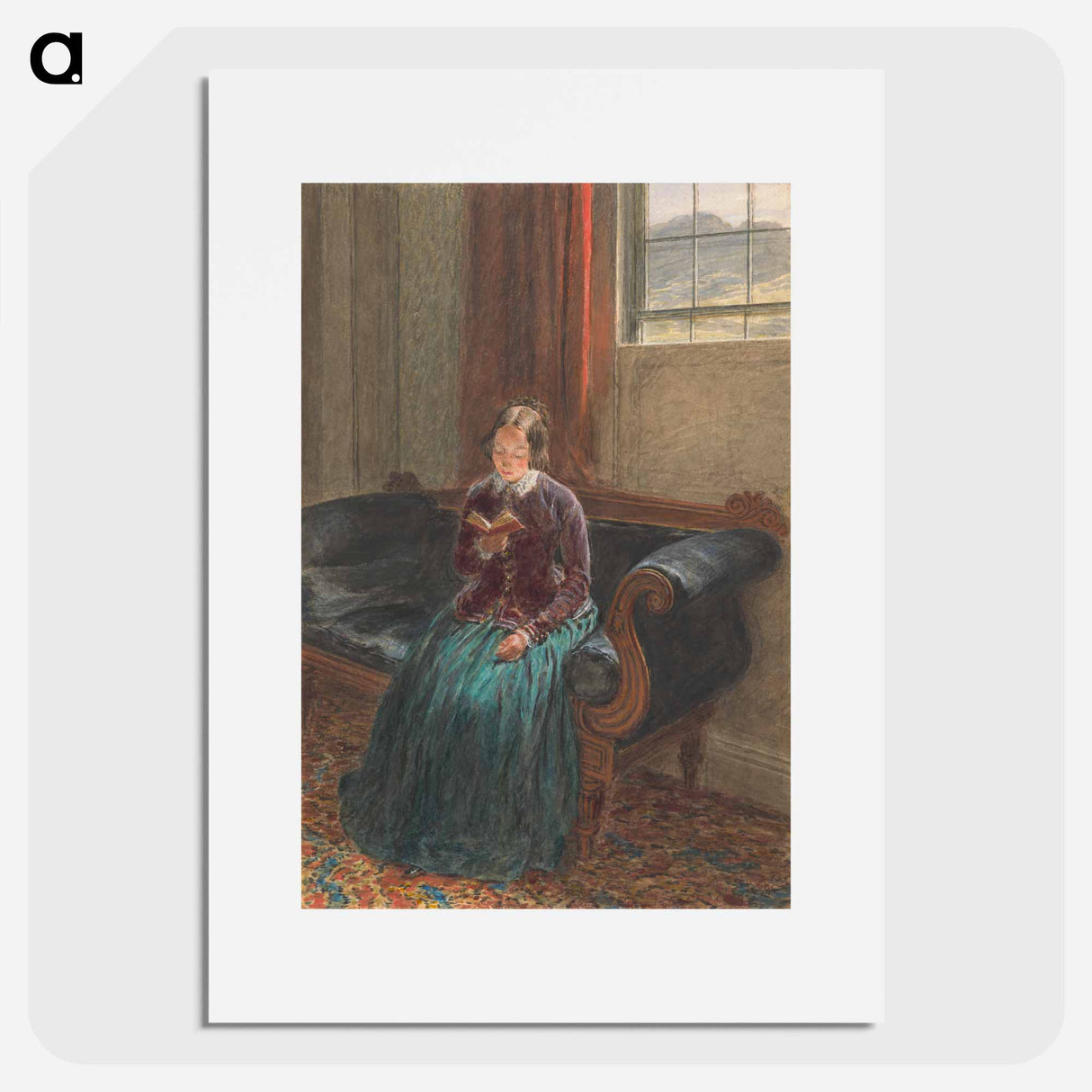 アートポスター-A Lady Reading - ウィリアム ヘンリー ハント Poster.