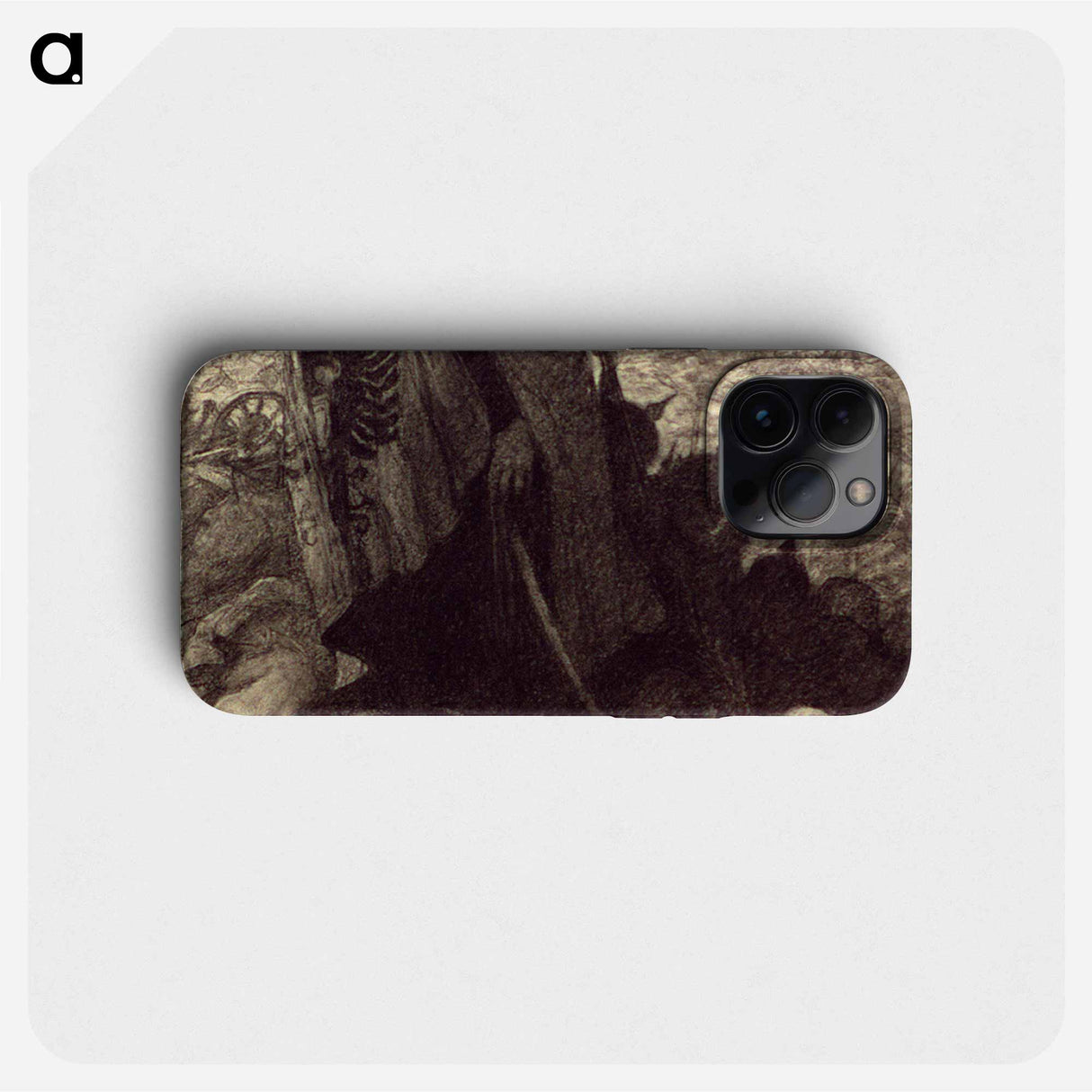 Two men with bowed heads in midst of war carnage by Wladyslaw Theodore Benda - Wladyslaw Theodore Benda Phone Case.