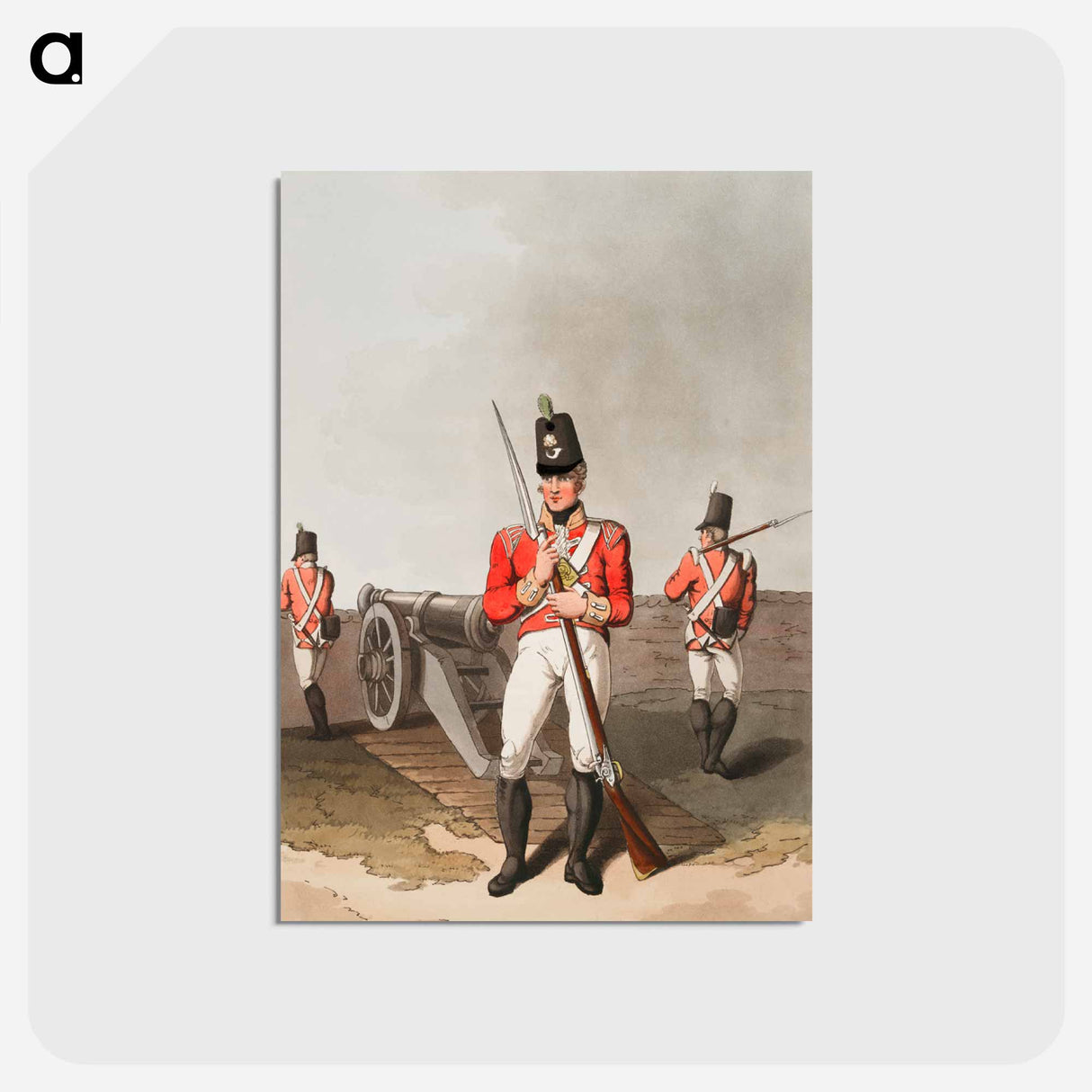 Illustration of East York militia - 19世紀のヨークシャー Postcard.