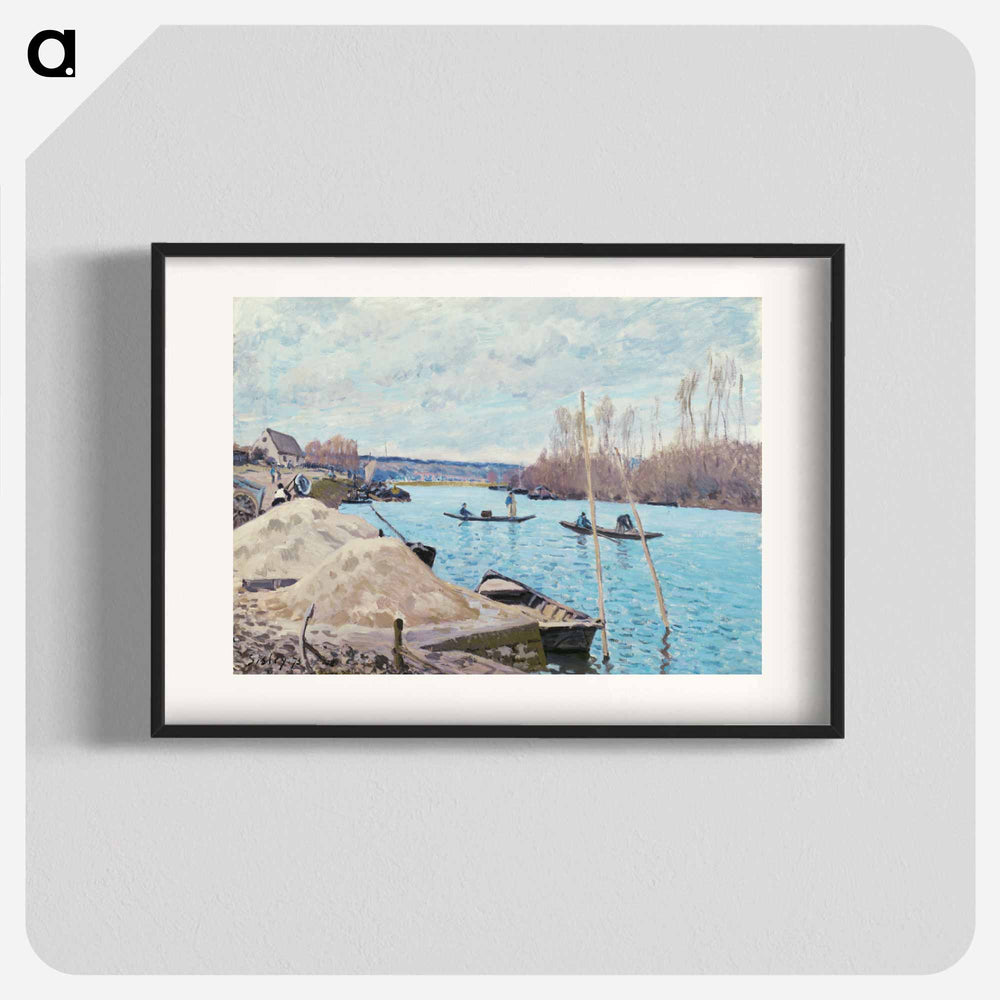 The Seine at Port-Marly, Piles of Sand - アルフレッド シスレー Poster.
