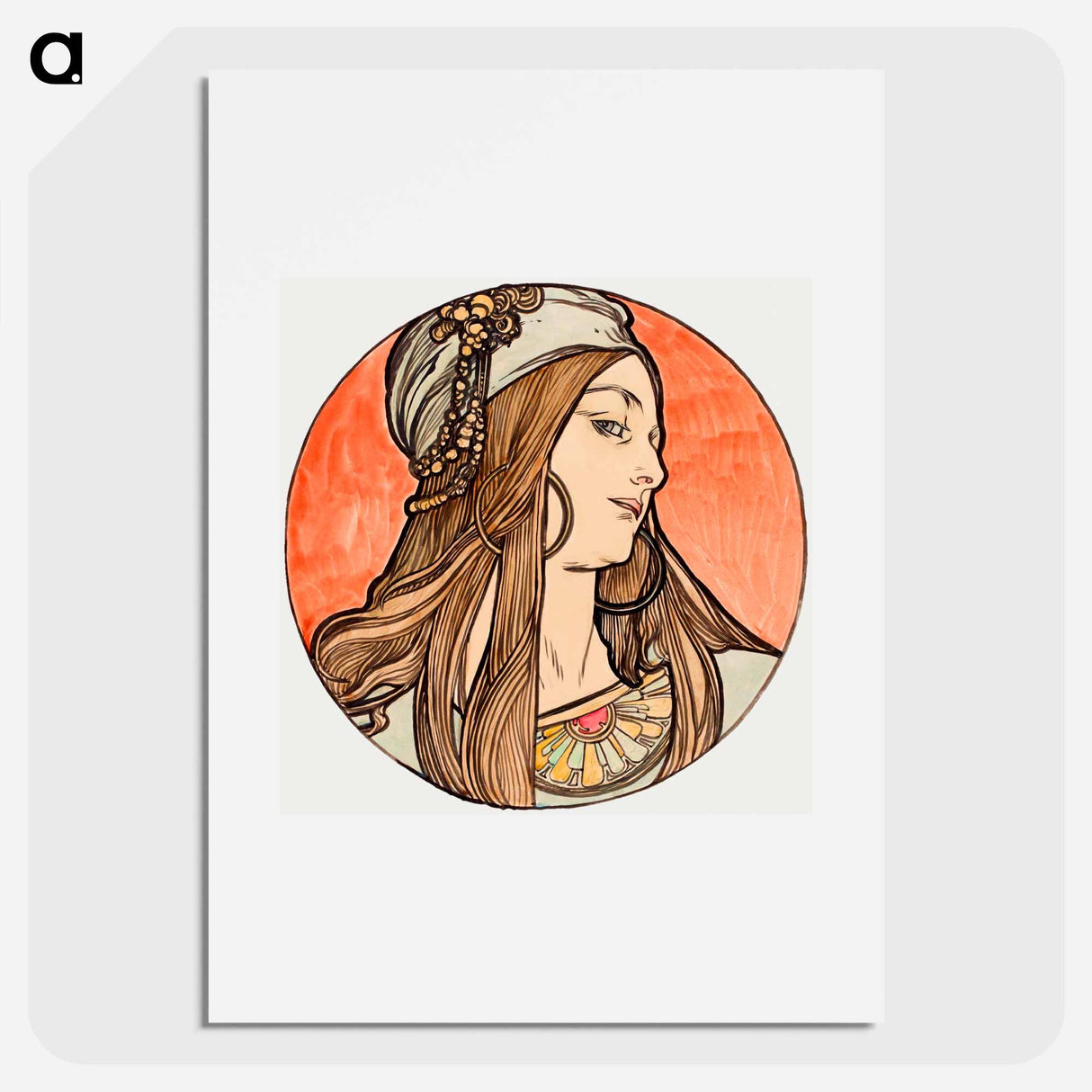 Stained glass window for the facade of the Fouquet boutique - アルフォンス ミュシャ Poster.