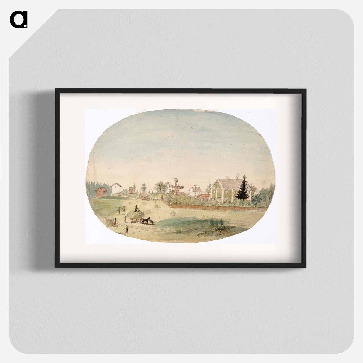 Heinäntekoa maalaistalon edustalla - アンダース エクマン Poster.