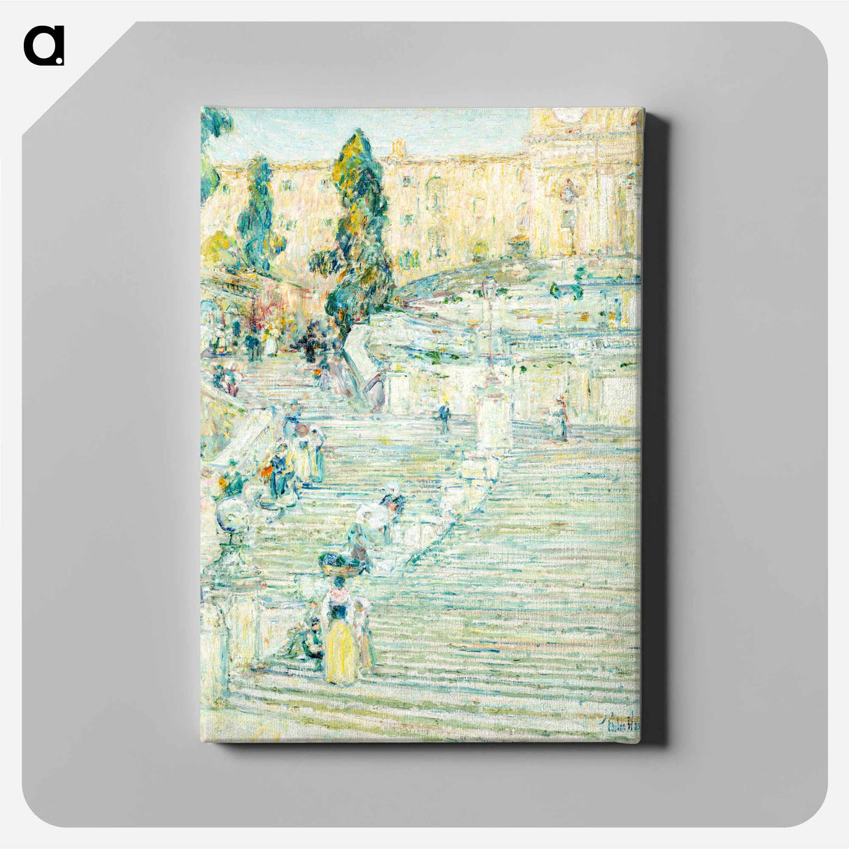 アートパネル-The Spanish Stairs, Rome - フレデリック チャイルド ハッサム Canvas.