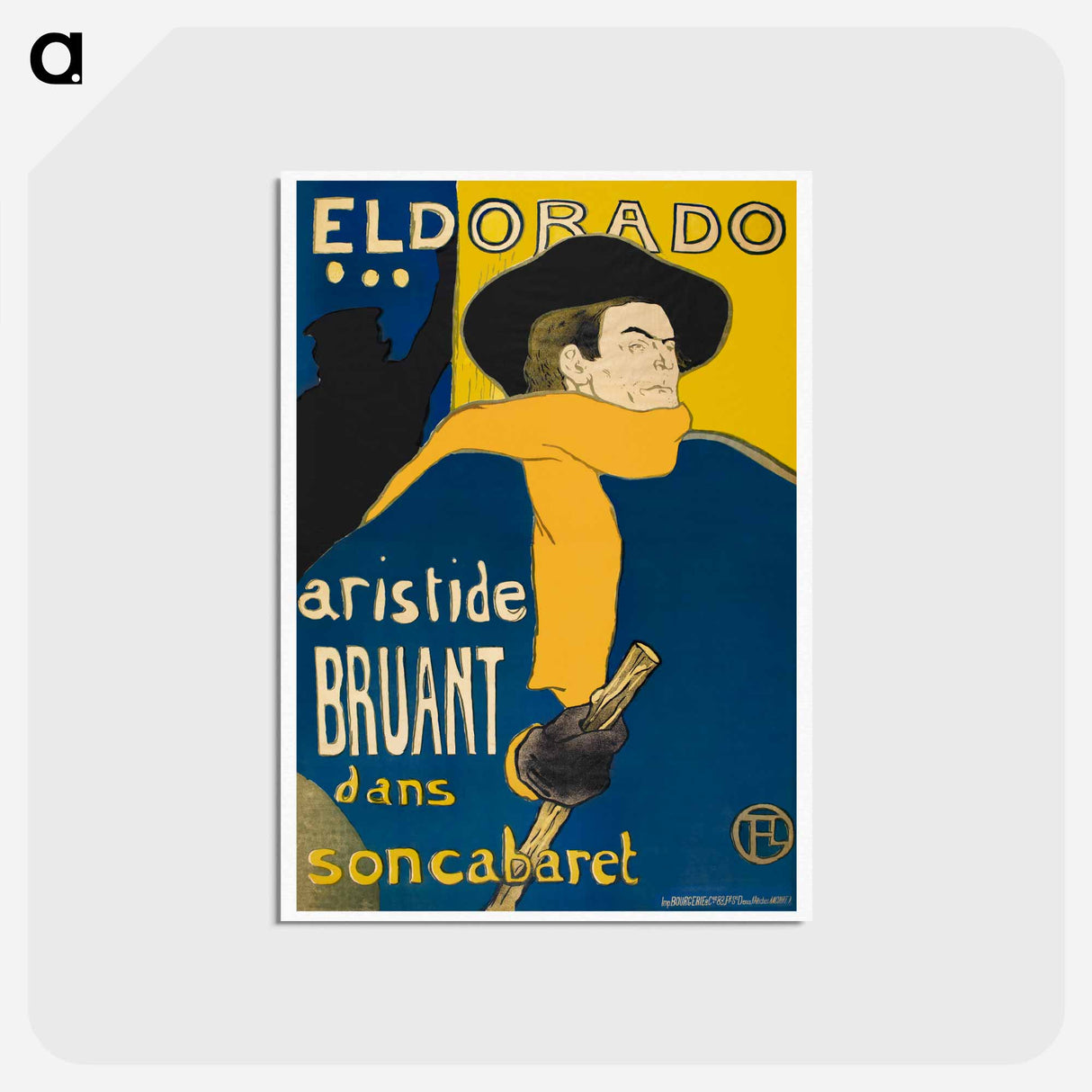 アートポストカード-Les Ambassadeurs: Aristide Bruant - アンリ ド トゥールーズ ロートレック Postcard.