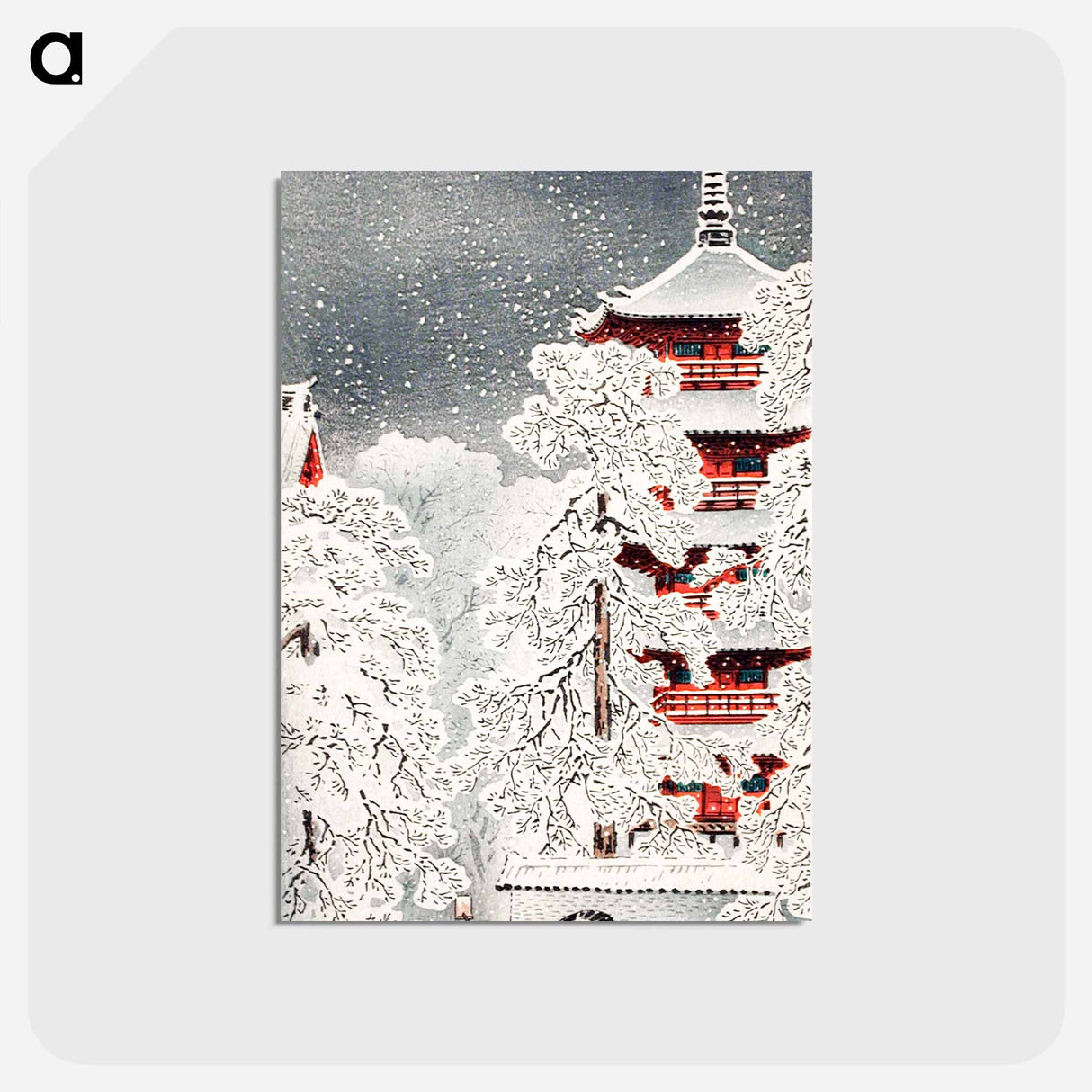 アートポストカード-Snow at Asakusa, Yedo, Musashi Province - 高橋 宏明 Postcard.