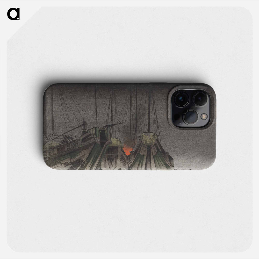Ships at night - Tsukioka Kogyo Phone Case.