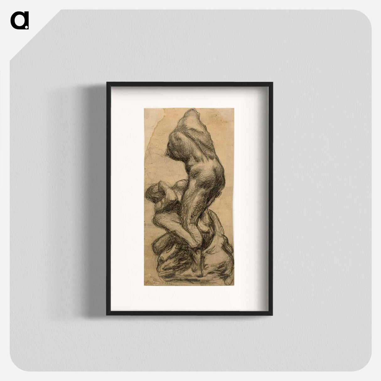 Two Struggling Figures - ミケランジェロ ブオナローティ Poster.