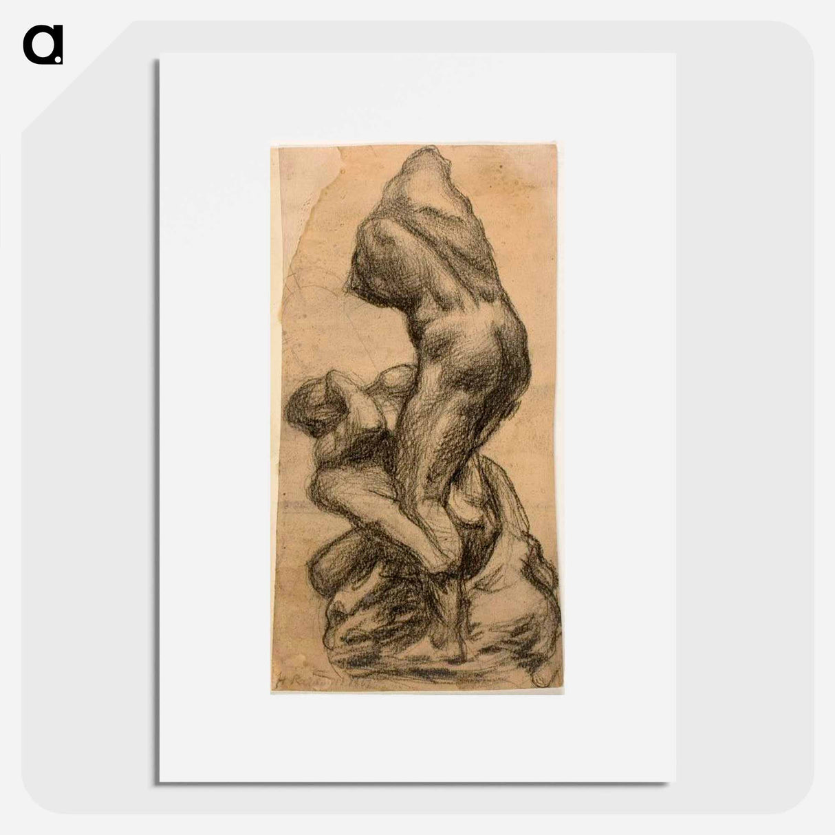 Two Struggling Figures - Michelangelo Buonarroti Poster.