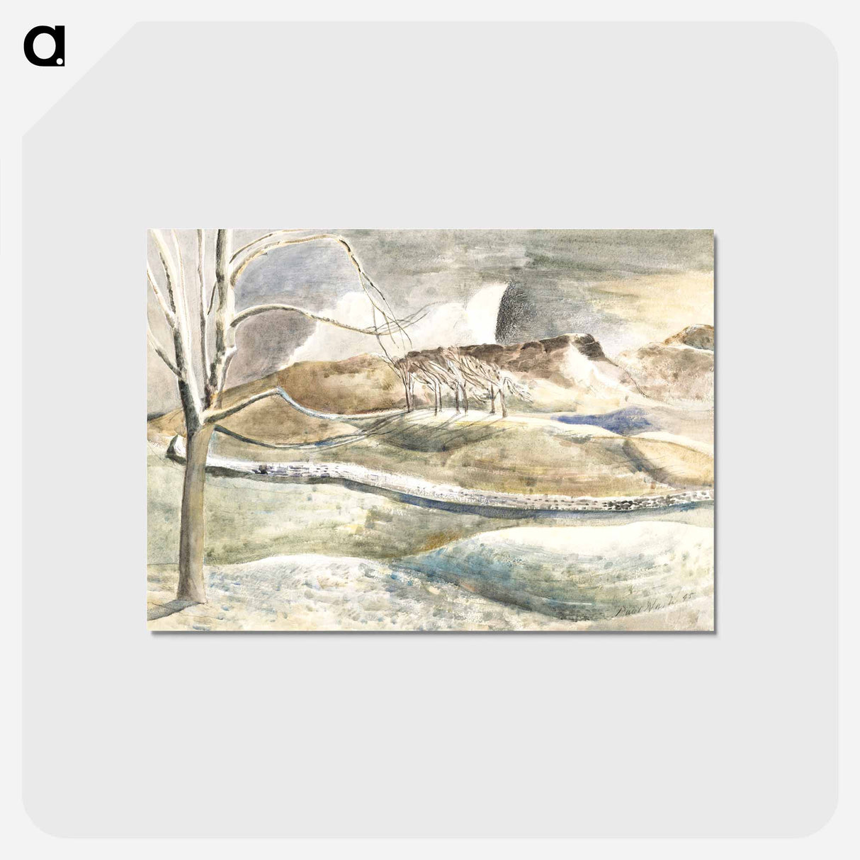 アートポストカード-Moonrise over Cleeve Hill - ポール ナッシュ Postcard.