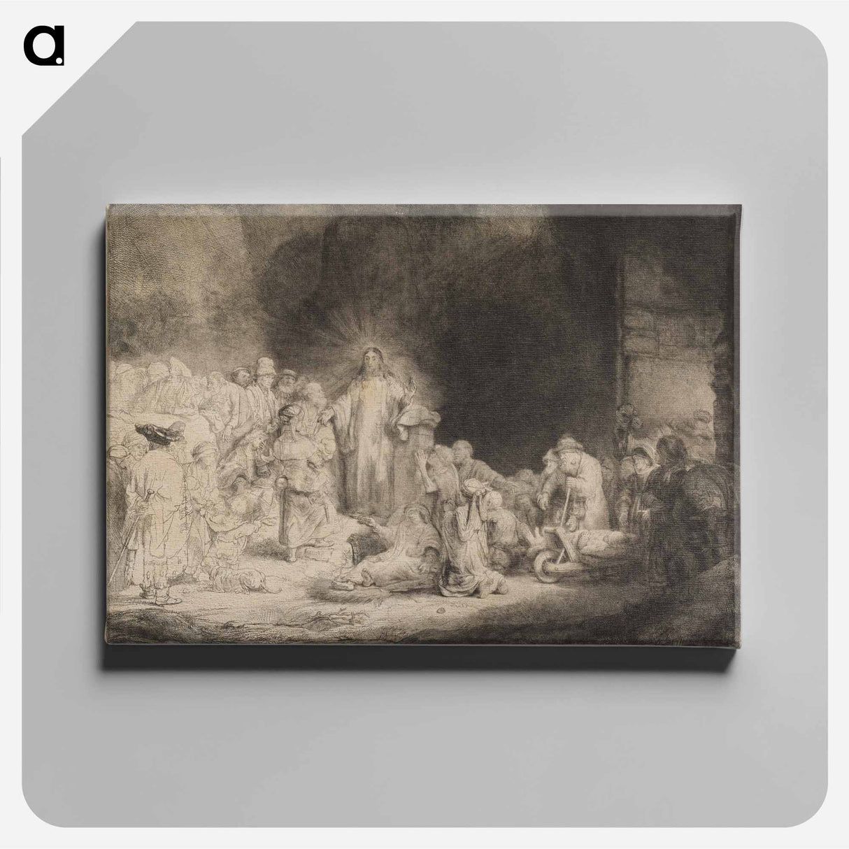 アートパネル-Christ Healing the Sick - レンブラント ファン レイン Canvas.