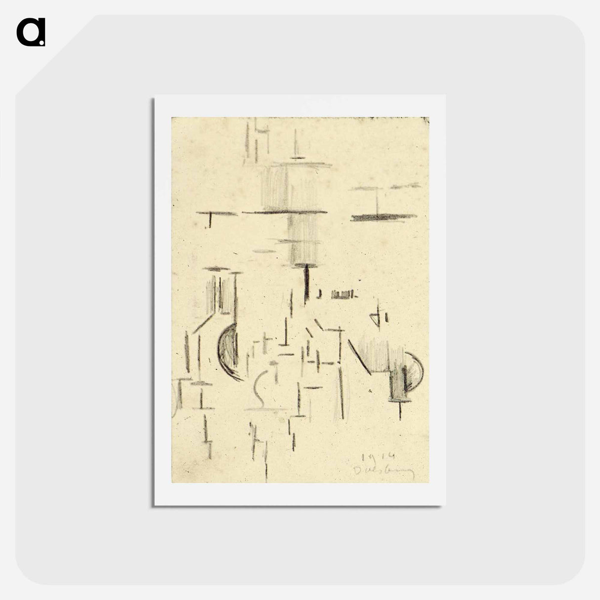アートポストカード-Abstract church - テオ ファン ドゥースブルフ Postcard.