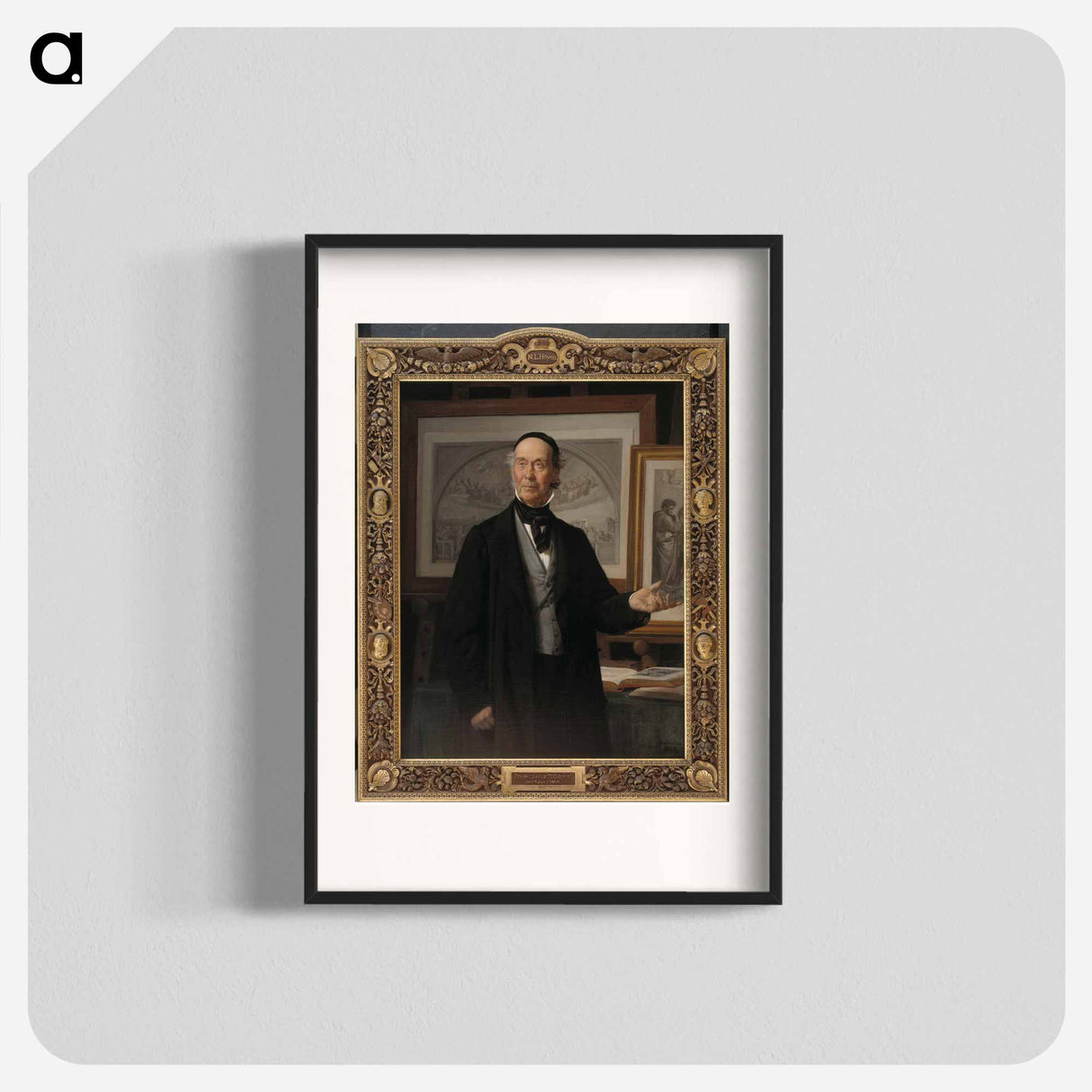 The art historian, professor N. L. Høyen - ヴィルヘルム マーストランド Poster.