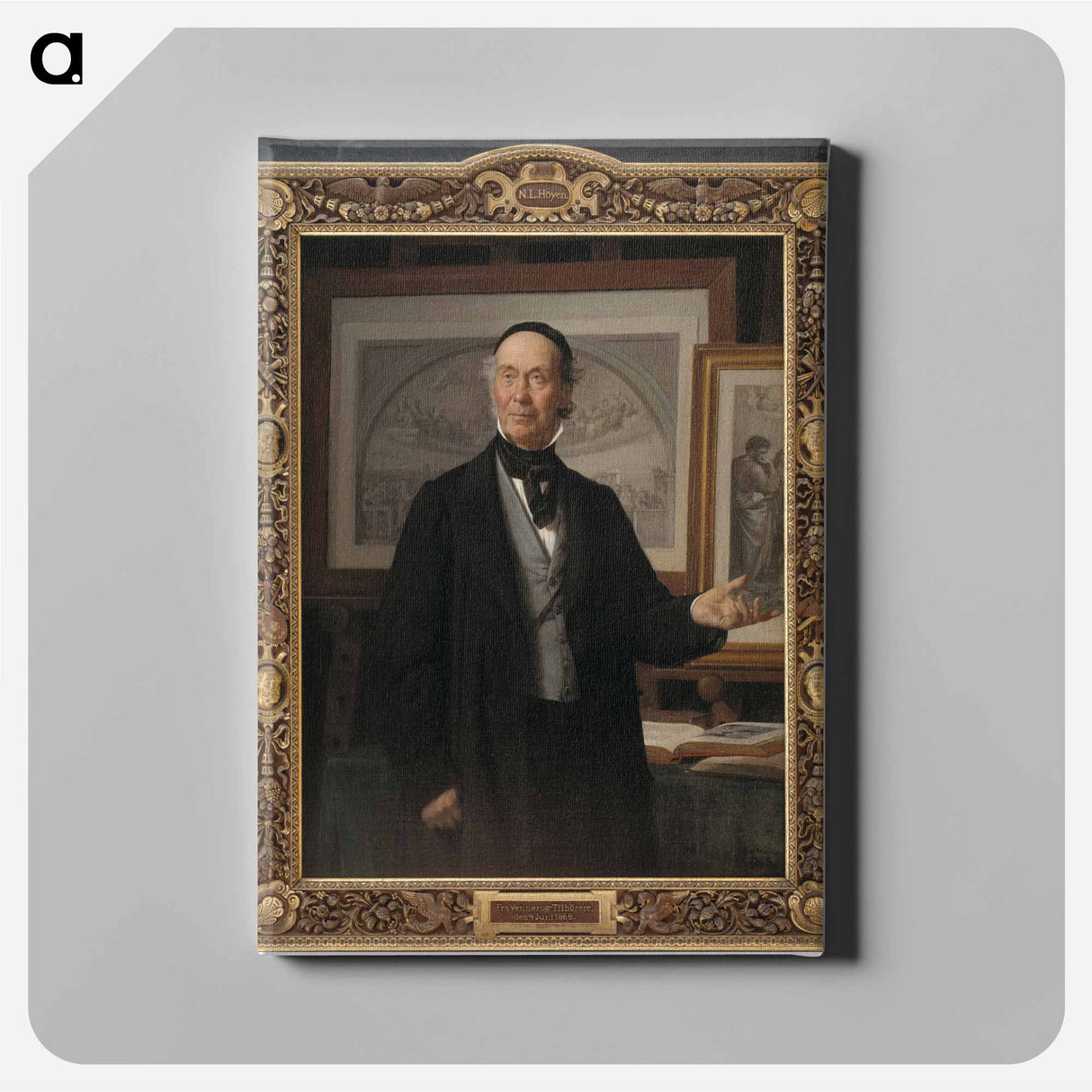 The art historian, professor NL Høyen - Vilhelm Marstrand Canvas.