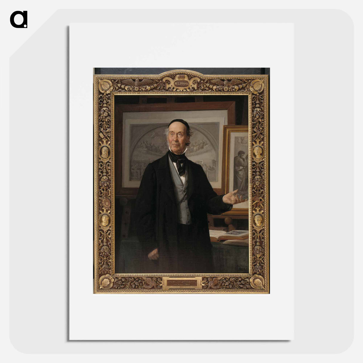 The art historian, professor N. L. Høyen - ヴィルヘルム マーストランド Poster.