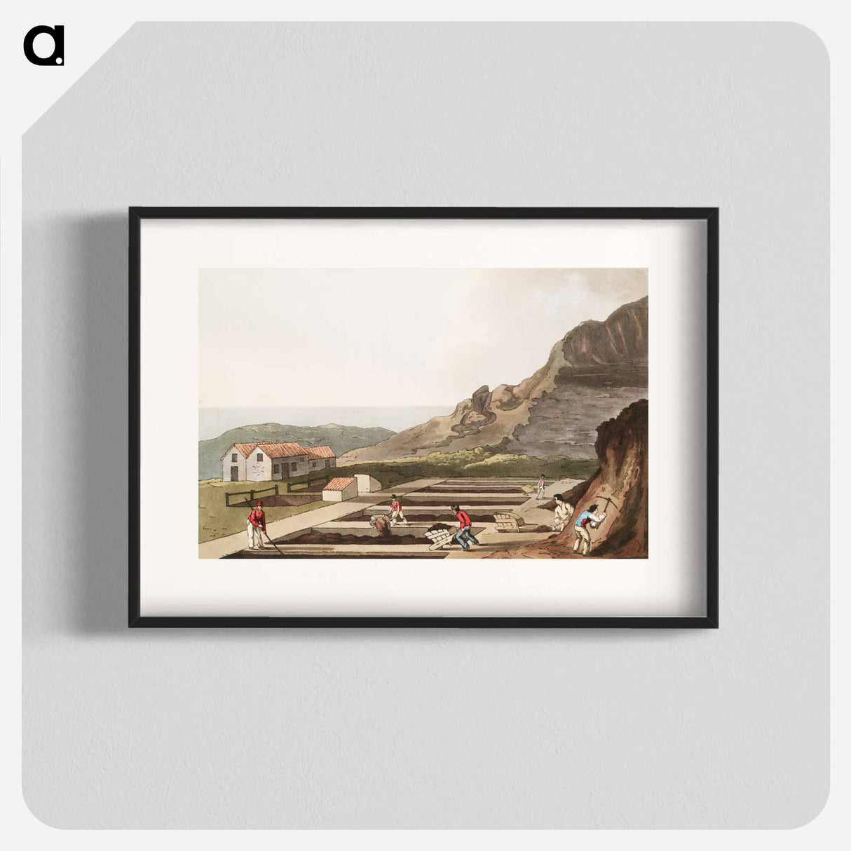 Illustration of alum works from The Costume of Yorkshire - 19世紀のヨークシャー Poster.