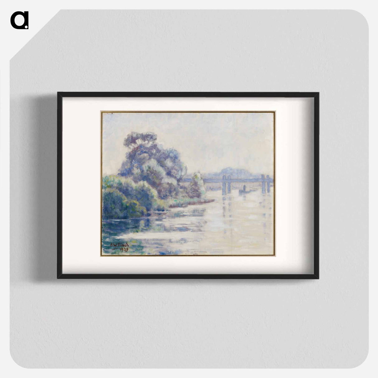 Misty morning on a river - アルフレッド ウィリアム フィンチ Poster.