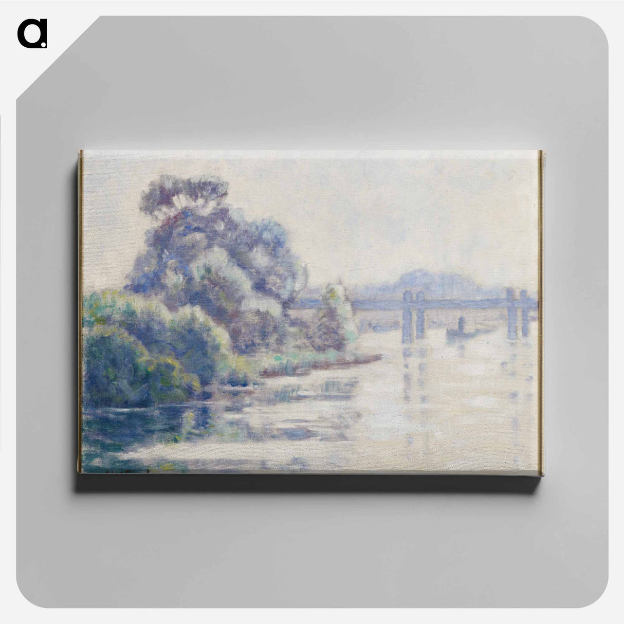 Misty morning on a river - アルフレッド ウィリアム フィンチ Canvas.