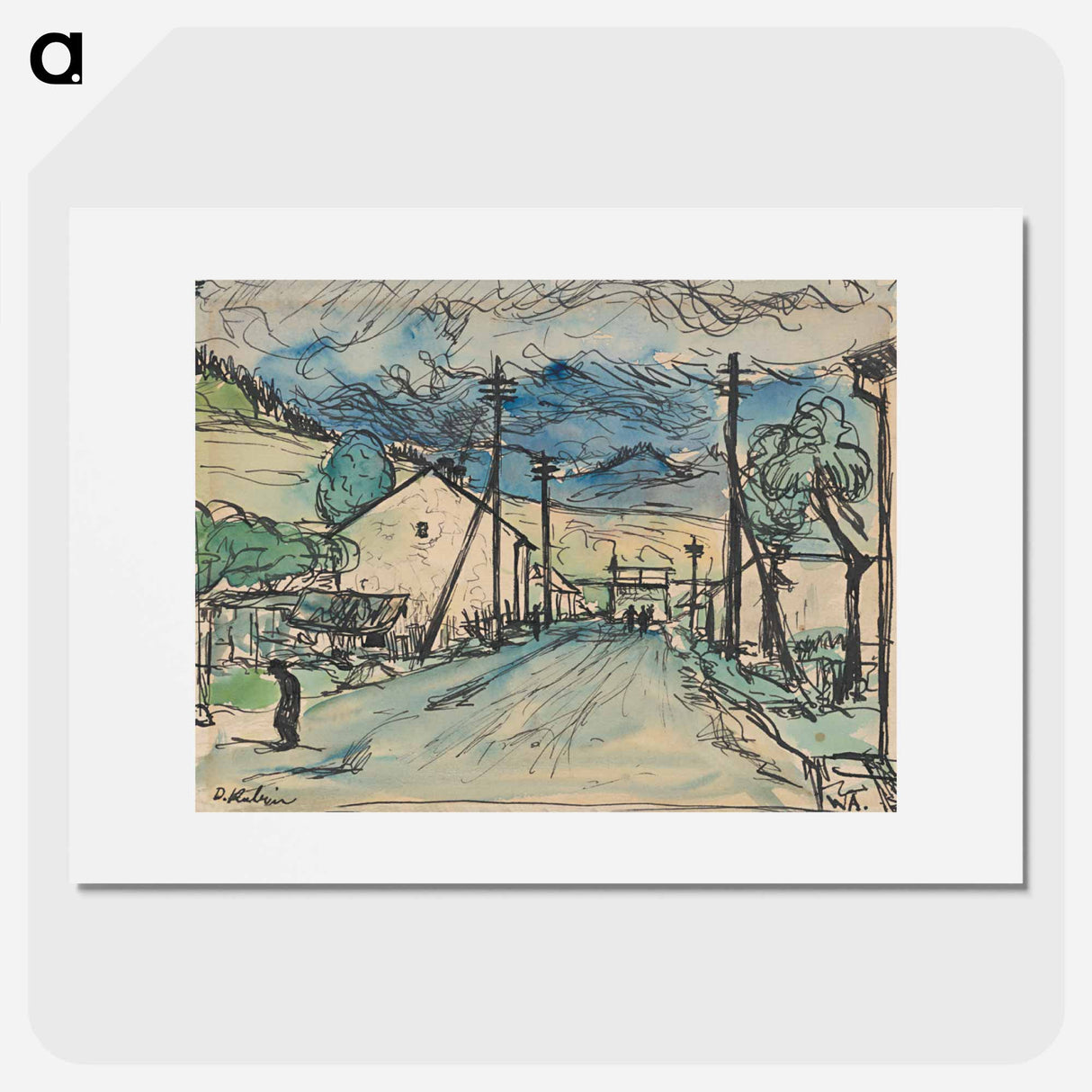 Sad man in the village - アーノルド ピーター ワイズ クビンチャン Poster.