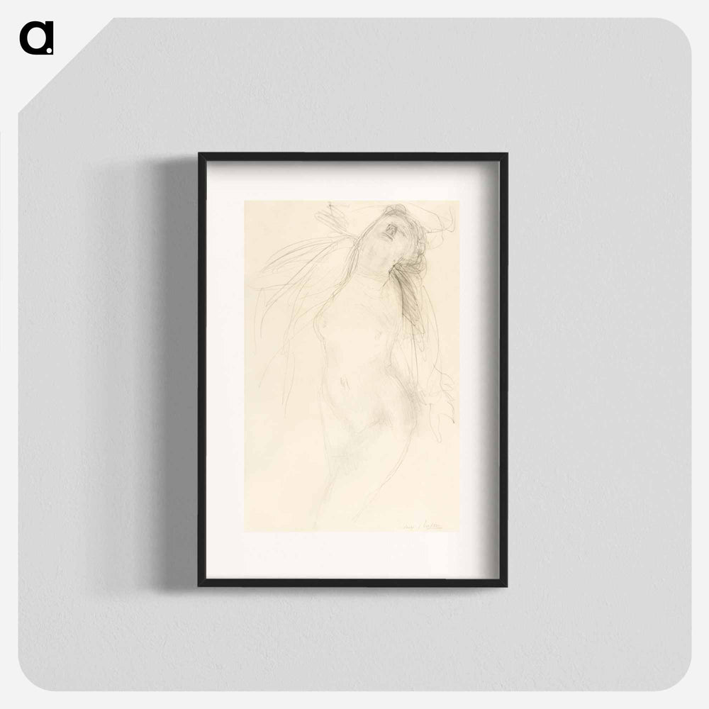 Naked woman in climax, vintage nude illustration - Auguste Rodin Poster.
