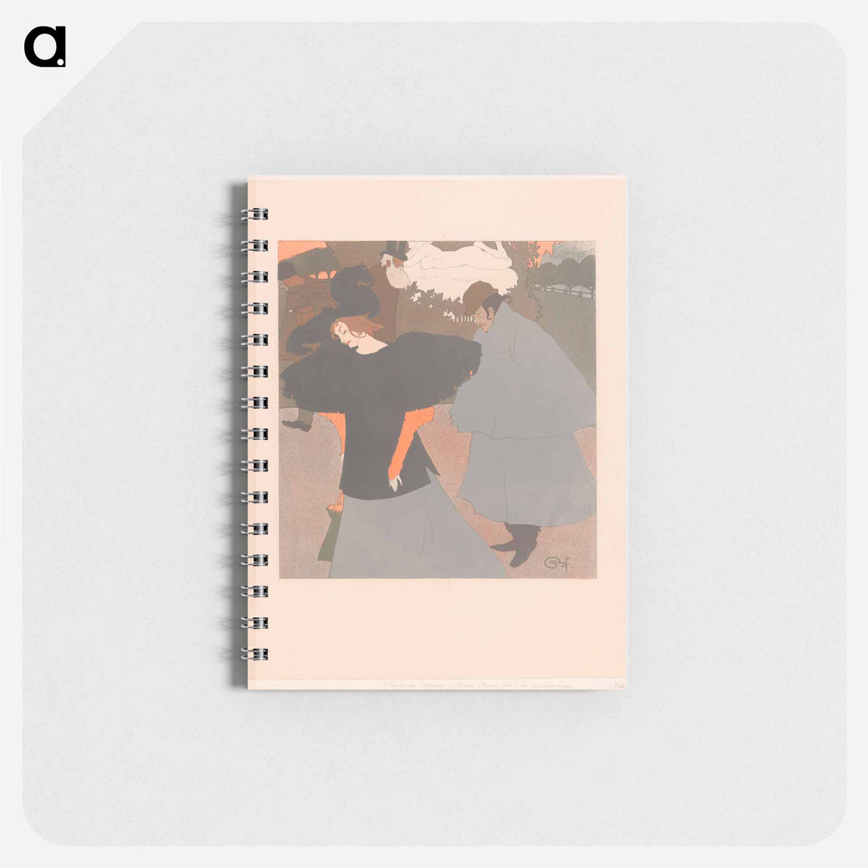 Dame op straat gevolgd door een heer - ジョルジュ ド フィール Memo.