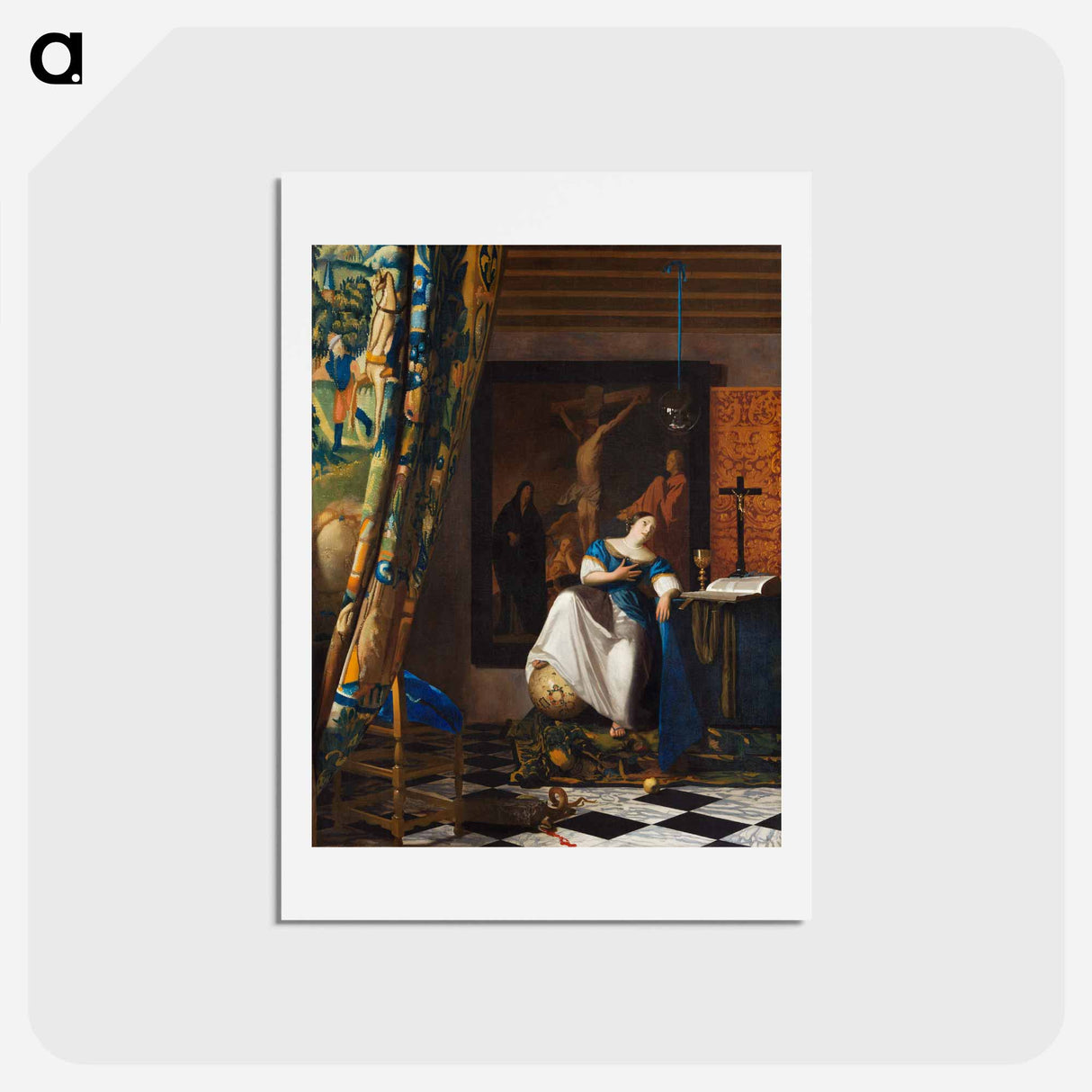 アートポストカード-Allegory of the Catholic Faith - ヨハネス フェルメール Postcard.