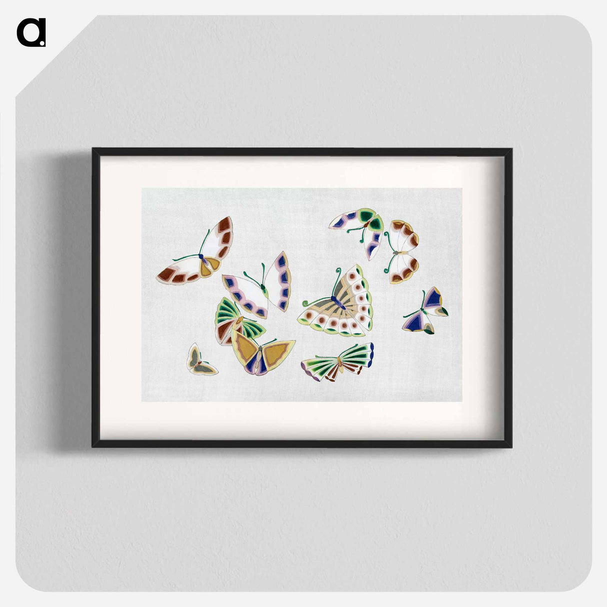 Japanese butterfly - 神坂 雪佳 Poster.