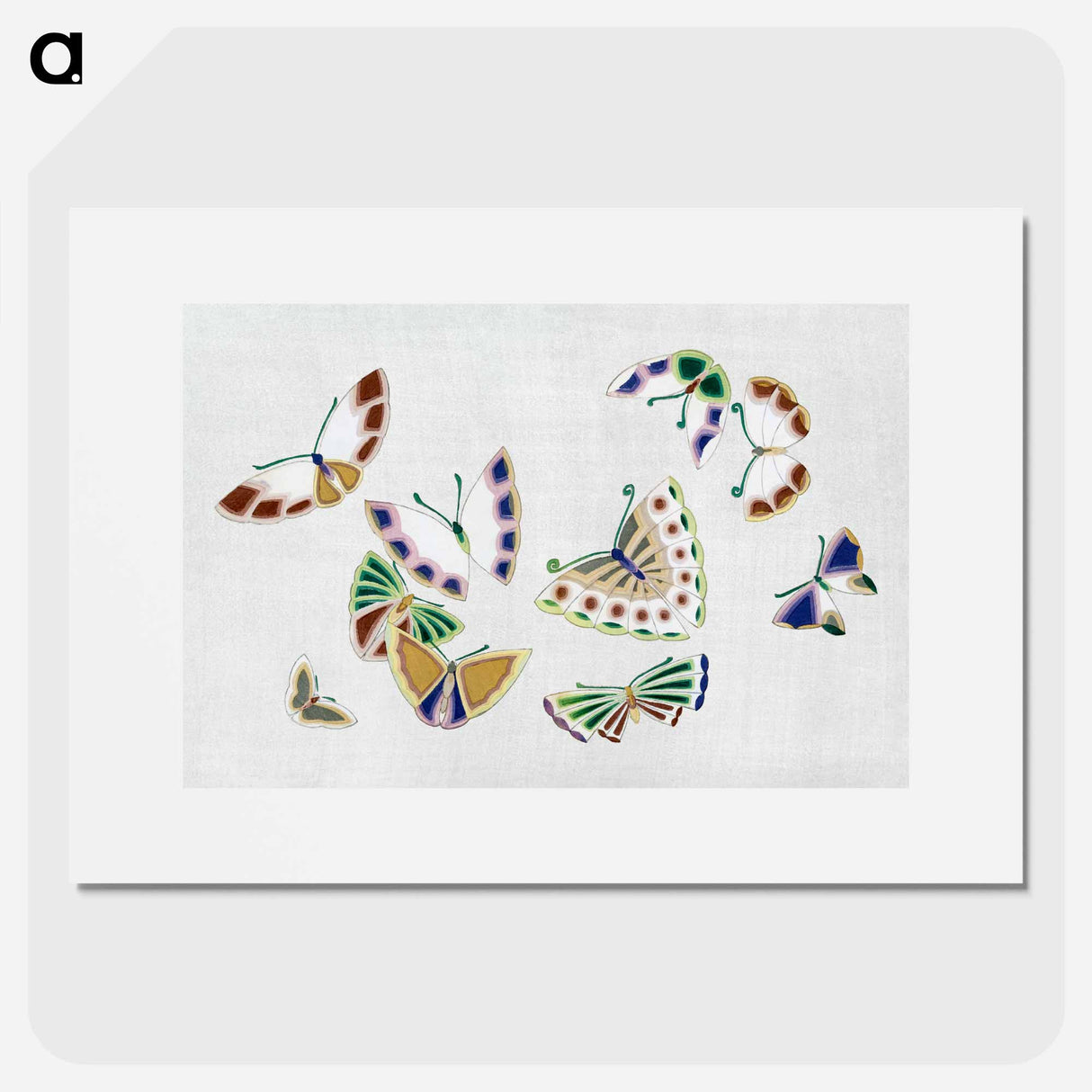 Japanese butterfly - 神坂 雪佳 Poster.